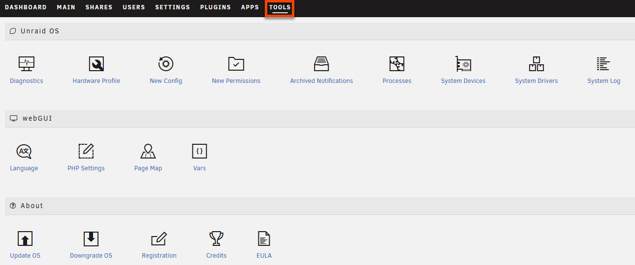 Pestaña de Herramientas